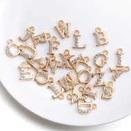 St. Kunkka 26 Cái/lốc 10Mm Mặt Dây Chuyền Bảng Chữ Cái Khảm Chữ Cái Tiếng Anh A-Z Để Tự Làm Vòng Tay