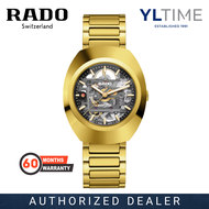 Rado Gent R12164153 DiaStar Original Skeleton Gold Unisex Ceramos Automatic Watch [5 Years Warranty]
