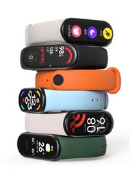 6入組男女通用純色柔軟舒適TPU手錶帶，適用於小米智能手環6 5 7世代，適用於Mi Band 7 6 5手環矽膠手鐲，適合Mi Band手錶配件