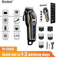 Kemei Professional Hair Clipper Rechargeable Trimmer Men Electric Cutter Hair Cutting Machine LCD Co