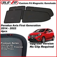 ELEVO Perodua Axia 2014 to 2022 Magnetic Custom Fit Sunshade Magnet Shade Sun Protection 4pcs