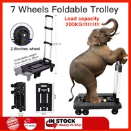 Trolley/Platform Foldable Trolley/Foldable Trolley Hand Carry/7 wheels Anti-skid wheel Trolley design| Pull &amp; Push Desi