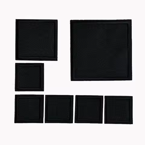 5Pcs Black Square Embroidered Patches For Clothes Iron on Patch Applique Sticker DIY Badges Apparel 
