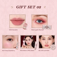 Flower Knows Strawberry Cupid Collection Makeup Gift Set Includes Cake Lip Cream+Liquid Blush+Make-u