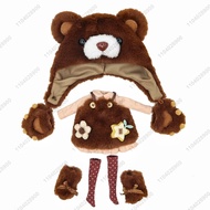 new ICY DBS Blyth Doll 19 Joints 1/6 Body 30CM BJD Doll Clothes Winter Cute Fuzzy Bear Dress Hat Glo