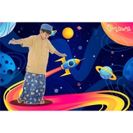Sarong/sarong Pants set+Cap+Backpack Sejadah Foam Omawa motif New Space