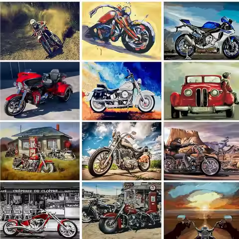 GATYZTORY Diy Paint By Numbers Motor Cars For Adults Kids Artwork Handicrafts Wall Art Personalized 