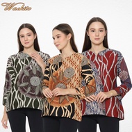 Waskito - Women's Batik Blouse with Floral Motif, Long Sleeves, 7/s, 8 BL V PR 46258
