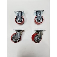 Taiwan heavy duty 4 inch pu trolley wheels (2 turns 2 straight)