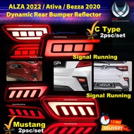 Perodua Bezza 2020 - 2022 Alza 2022 Ativa Dynamic Rear Bumper Reflector With Signal Running bezza lampu alza lampu