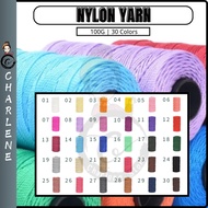 Ready Stock 1-30 100G Nylon Yarn Benang Nylon Benang Kait Beg / Nylon Thread net 100g/Yarn/benang ka