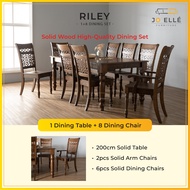 Jo ELLE – Riley 1+8 Solid Wood Dining Set / Meja makan 8 kerusi / 餐桌