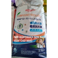 +-50kg  RABBIT KING COMPOUND FERTILIZER 12-12-17+2+B+TE (BAJA SAWIT) baja