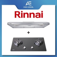 RINNAI RH-S95A-SSVR 90CM SLIMLINE HOOD + RINNAI RB-7302S-GBS 2 BURNER GAS HOB