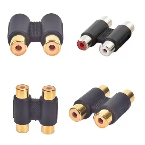 Dual 2 Head RCA Female To Female Audio Connector Adaptor Phono Coupler Video Connector Plug Socket R