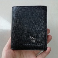 wallet budak lelaki dompet budak lelaki Dompet lelaki kulit hitam lapisan pertama pendek