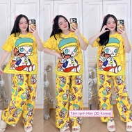 Set Bộ Tăm Lạnh Quần Suông Tay Ngắn - HN Closet