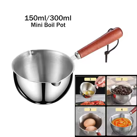 150/300ml Pot Saucepan Pan Milk Sauce Cooking Soup Oil Pots Warmer Stock Ladle Induction Butter Melt