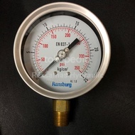 PRESSURE GAUGE 4" - 25 BAR (KG/CM2) 350 PSI BOTTOM RWS 411 RANSBURG