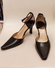 全新 Kenneth Cole 女裝黑色真皮高踭鞋