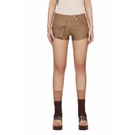 Women's Short LEATHER SHORTS - BEUTER WMNS LEATHER MINI SHORTS - OAK