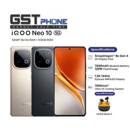 vivo iQOO Neo 10 5G (12GB+12GB Extended Ram+256GB Rom) (Original Malaysia Set) With Premium Gift