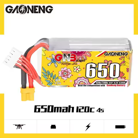 Gaoneng GNB 650mAh 2S/3S/4S/6S 120C/240C Lipo Battery XT30 Plug for Freestyle Drone Cinewhoop Helico