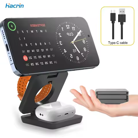 Wireless charger 3 in 1 For iPhone 16 15 pro 14 13 12 Apple Watch Airpods Magsafe iPhone Charger Sta