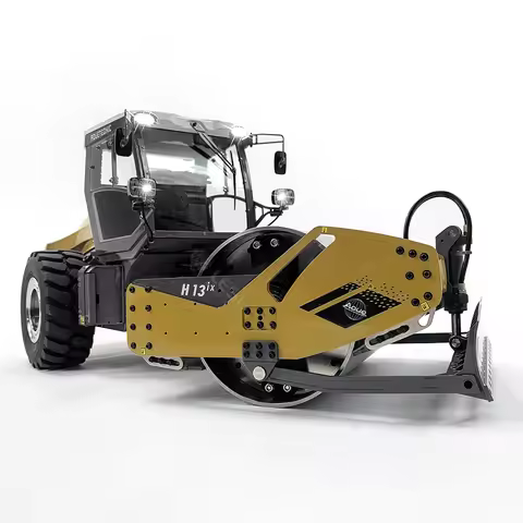 In Stock New LESU 1/14 Metal Hydraulic RC Road Roller for HAMM H13ix Remoted Painted Engineering Tou