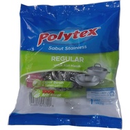 Ready Stok 1 Lusin Polytex Sabut Stainless Regular Cuci Piring Kawat