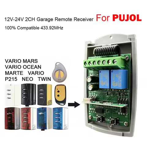 433MHz Garage / Gate Remote Control Receiver For PUJOL VARIO MARS OCEAN VARIO P215 NEO TWIN Garage D
