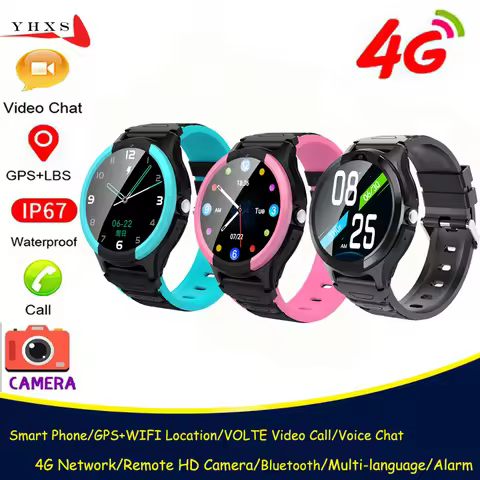 IP67 Waterproof Smart 4G Remote Camera GPS WI-FI Kid Students Wristwatch Video Call Monitor Tracker 