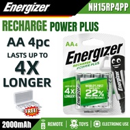 ORIGINAL 4PCS AA ENERGIZER 2000MAH RECHARGEABLE BATTERY AA POWERPLUS