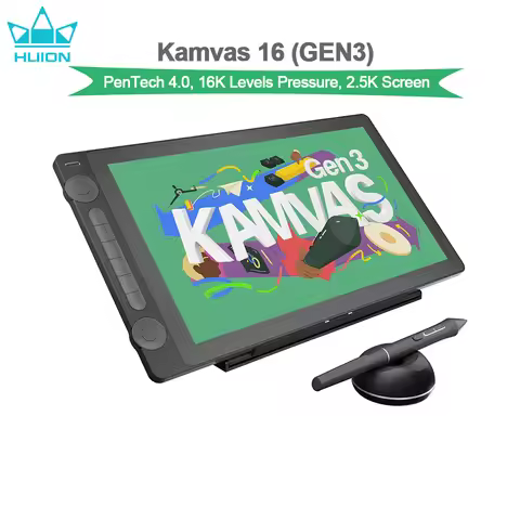 Huion KAMVAS 16 Gen3 Drawing Tablet 15.8 Inch 2.5K QHD Screen Graphics Tablet PenTech 4.0 16K Pen Pr