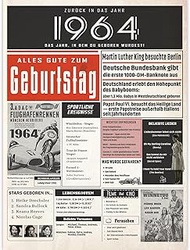 1964 Birthday Card, Personalised Birth Year Events, Birthday Gift, 61st, 62nd or Older Birthday Card