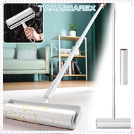 TAMAKOAREX Long Handle Lint Roller Brush, Telescopic 19/24cm Pet Hair Remover Roller, Floor Cleanup 