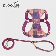 puppytie M 莫內風 春光粉 寵物胸背帶+牽繩 | 狗狗胸背 狗牽繩 貓胸背 貓牽繩 防暴衝胸背帶