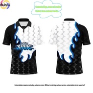 Fire Street Jersey Blue Jersey Retro Collar Shirt Sublimation Jersey Custom Name Retro Viral