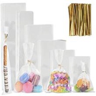 100pcs Clear Cellophane Treat Bags With Sizes 8x12cm/12x20cm/18x25cm/5x25cm/8x28cm, Reusable Treat B