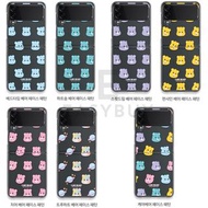 🇰🇷 KOREA CARE BEARS Big icon pattern Samsung Galaxy Z flip 4 Z flip 3 JELLY HARD CLEAR CASE 韓國 CareB