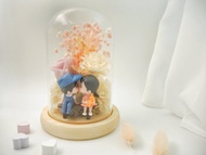 可客製 情人節盅罩花 情人節 永生花 盅罩花 永生玫瑰 滿天星樹