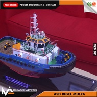 (PRE-ORDER) Miniature Boat TUGBOAT ASD RIGEL MULYA 30cm I GIFT SOUVENIR Display