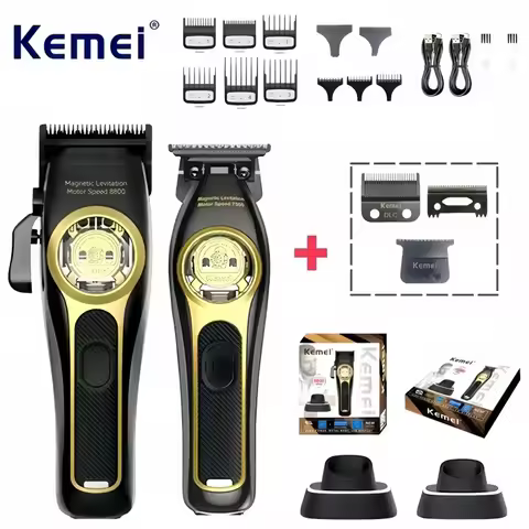 Kemei KM-2268 KM-2373 Professional Barber Electric Hair Clipper UV Coated Body USB Charging Salon St