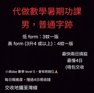 代做中學暑期功課，代做功課，代做數學功課