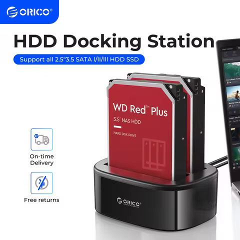 ORICO Dual bay Hard Drive Docking Station for 2.5/3.5 Inch HDD SSD USB 3.0 to SATA Hard Drive Dock U