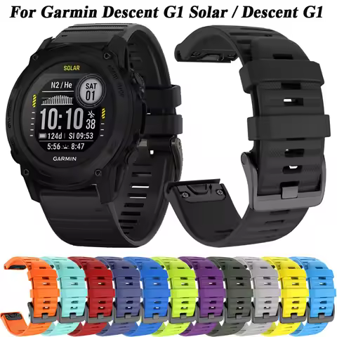 Quickfit Silicone Sport Straps For Garmin Descent G1 Solar Smartwatch Wristband For Forerunner 935 9