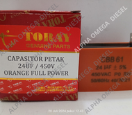 Kapasitor Petak 24UF12 UF / Kapasitor genset 2 tak 4 tak / kapasitor penambah daya genset