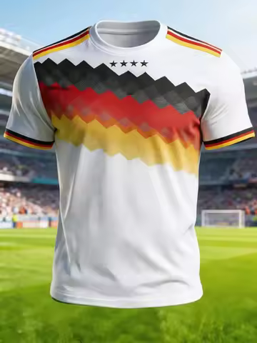 2026 New Germany National Team White Football Jersey Men's Crew Neck Sportswear with Flag & Eagle Pr