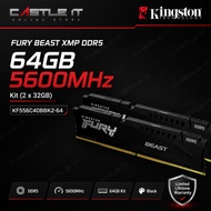 Kingston FURY Beast XMP DDR5 64GB (1x64GB / 2x32GB) 5600MHz CL40 Black Desktop Gaming RAM