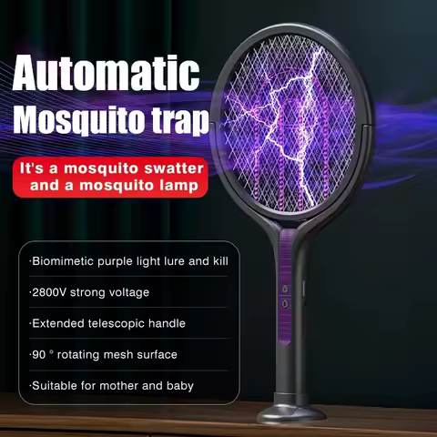 Mosquito Killer 2-in-1 Multi Functional Lamp Angle Retractable Mosquito Swatter USB Rechargeable Mos